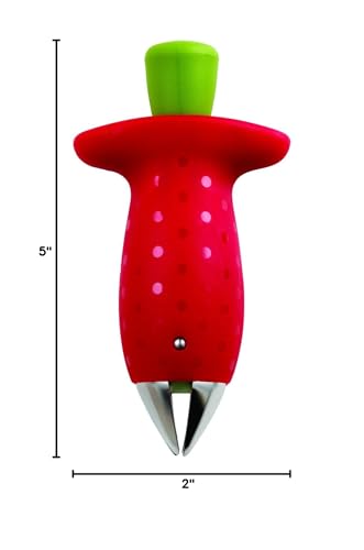 Chef'n Original Stem Gem Strawberry Huller, Red/Green -