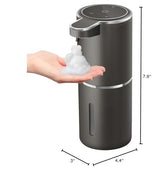 Automatic Foaming Soap Dispenser,4-Level Adjustable Foam, Wall Mount, USB Rechargeable,12.8oz/ 380ml,Touchless Hand & Dish Soap Dispenser for Bathroom, Kitchen,Hotel, Restaurant