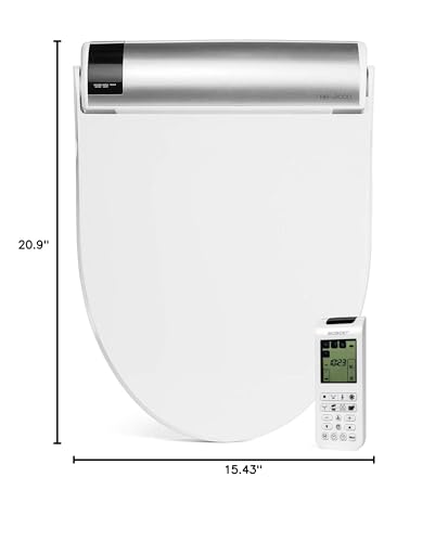Bio Bidet BB2000 Bliss Electric Bidet Toilet Seat, Warm Water with Air Dryer, Heated Seat with Sensor and Slow Close Lid, Night Light, Remote Control, Elongated, White