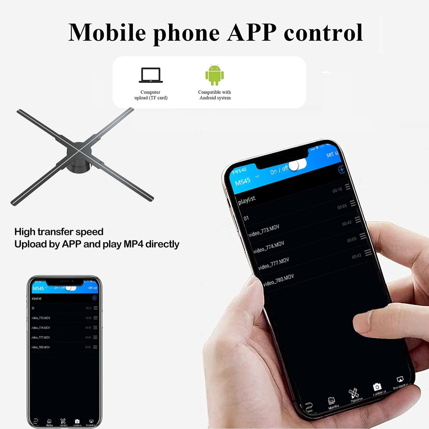 3D Hologram Fan,18.1"Hologram Fan with Remote/Bluetooth/WIFI/700 Video Library,Missyou Holographic Fan with HD LED 2000*1444PX Resolution Picture Fan Spinner Small for Shop/Bar/Christmas/Halloween - Build Your Ideas