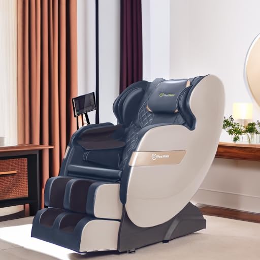 Real Relax 2024 Dual Core S Track Full Body Zero Gravity Massage Chair Recliner with App Control, Black
