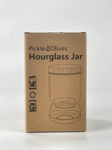 WhiteRhino Pickle Jar with Strainer Flip,34oz Pickle Container Pickle and Olive Hourglass Jar,Glass Flip Pickle Jar Juice Separator Jar with Airtight Lid for Jalapeno Gherkin