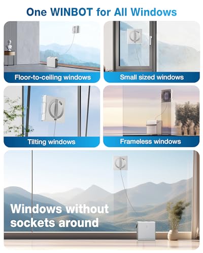 ECOVACS WINBOT W2 PRO Omni Portable Window Cleaning Robot with Multi-Functional Station, Charging While Working, Intelligent Cleaning with Triple Nozzle Water Sprayer, 12-Level Protection