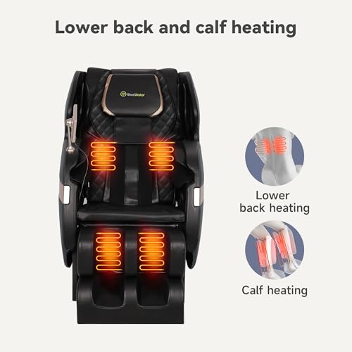 Real Relax 2024 Dual Core S Track Full Body Zero Gravity Massage Chair Recliner with App Control, Black