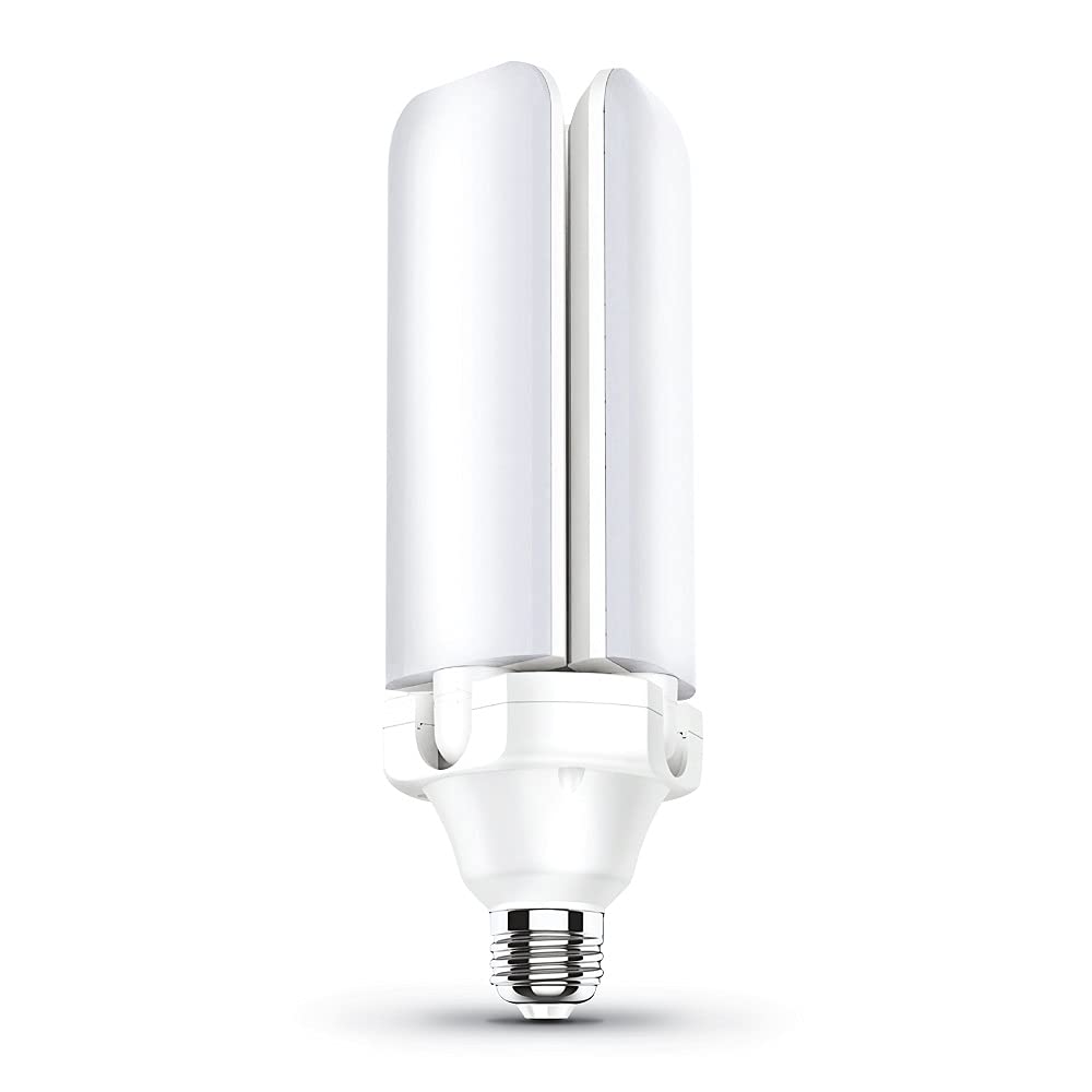 Feit Electric Smart LED Garage Light, RGBW 3 Panel, WiFi 2.4GHz, Screw-in LED Shop Light Bulb, Works with Alexa and Google Home Assistant, E26, 4000 Lumens, Garage Ceiling Light, ADJ4000/RGBW/LED/AG