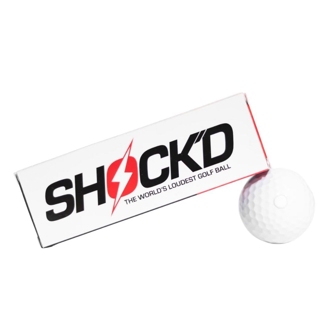 SHOCK'D GOLF BALLS - The World's Loudest Golf Ball - Viral Prank Ball (Sleeve of 3, Novelty)