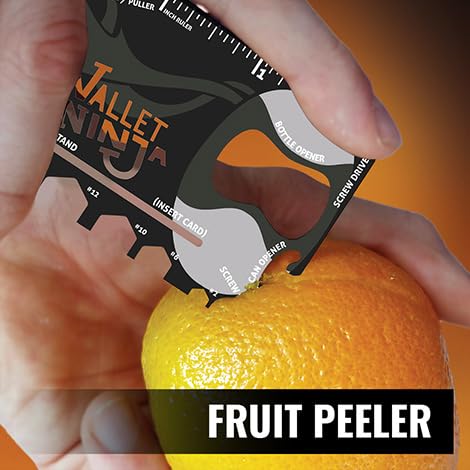 Wallet Ninja Multitool Card – 18 in 1 Credit Card Multi-Tool (Bottle Opener, Can Opener, Screwdrivers, Phone Stand & More) – Black