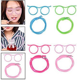 8PCS Silly Straw Glasses, Reusable Fun Loop Drinking Straw Eye Glasses, Novelty Eyeglasses Straw for Party Annual Meeting Parties Birthday (8 Colors)