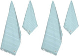 Sand Cloud Turkish Bath Towels Bundle for Bathroom, Set of 4 (Classic Green) - Large Size - 100% Certified Organic Cotton Yarn is Lightweight, Soft & Absorbent - Premium Bath Towels Dry Faster