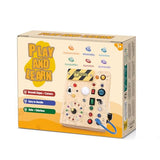 Busy Board, Montessori Toy for 1-3 Years Old, Wooden Toddler Sensory Travel Toy, Ideal Gift for 1+ Year Old Boys (Busy Board Plus V2), Medium, Yellow