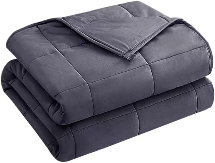 yescool Weighted Blanket for Adults (20 lbs, 60” x 80”, Blue) Cooling Heavy Blanket for Sleeping Perfect for 190-210 lbs, Queen Size Breathable Blanket with Premium Glass Bead, Machine Washable