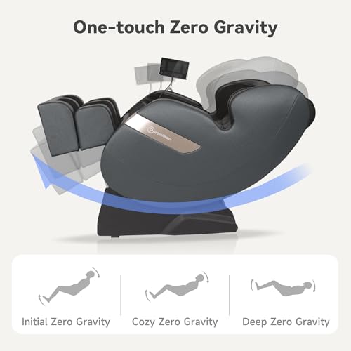 Real Relax 2024 Dual Core S Track Full Body Zero Gravity Massage Chair Recliner with App Control, Black