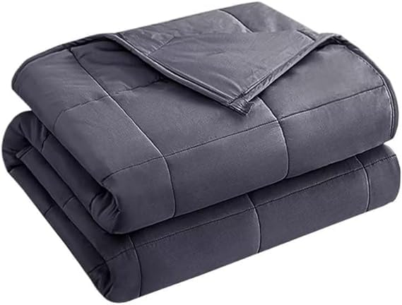yescool Weighted Blanket for Adults (20 lbs, 60” x 80”, Blue) Cooling Heavy Blanket for Sleeping Perfect for 190-210 lbs, Queen Size Breathable Blanket with Premium Glass Bead, Machine Washable