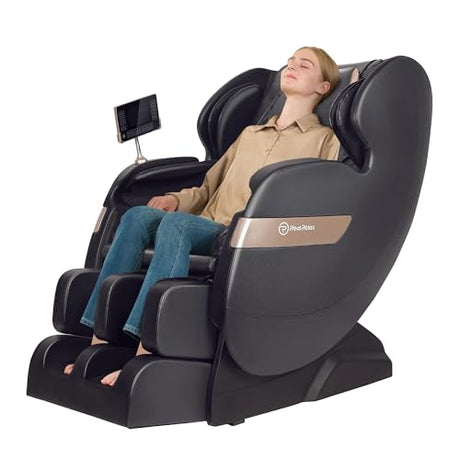 Real Relax 2024 Dual Core S Track Full Body Zero Gravity Massage Chair Recliner with App Control, Black