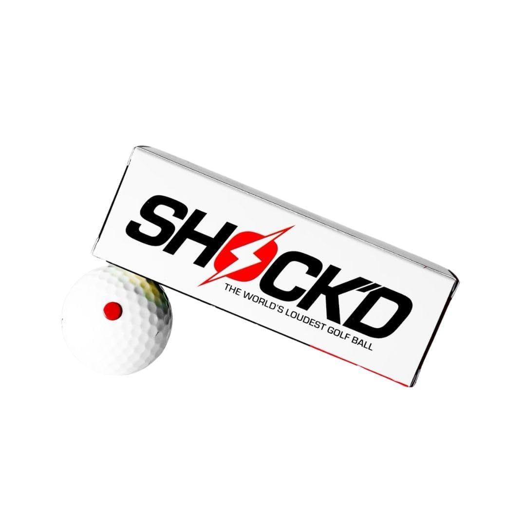 SHOCK'D GOLF BALLS - The World's Loudest Golf Ball - Viral Prank Ball (Sleeve of 3, Novelty)