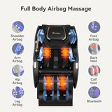 Real Relax 2024 Dual Core S Track Full Body Zero Gravity Massage Chair Recliner with App Control, Black