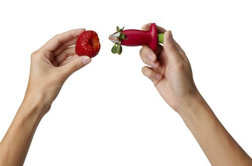 Chef'n Original Stem Gem Strawberry Huller, Red/Green -