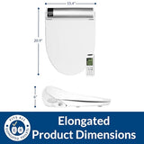 Bio Bidet BB2000 Bliss Electric Bidet Toilet Seat, Warm Water with Air Dryer, Heated Seat with Sensor and Slow Close Lid, Night Light, Remote Control, Elongated, White