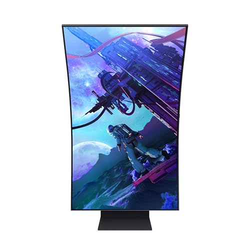 SAMSUNG 55" Odyssey Ark 2nd Gen 4K UHD 1000R Curved Gaming Monitor, 165Hz, 1ms, 4 Input Multi View, Quantum Mini-LED, AMD FreeSync Premium Pro, HDR 10+, Height Adjustable Screen, LS55CG970NNXGO, 2023