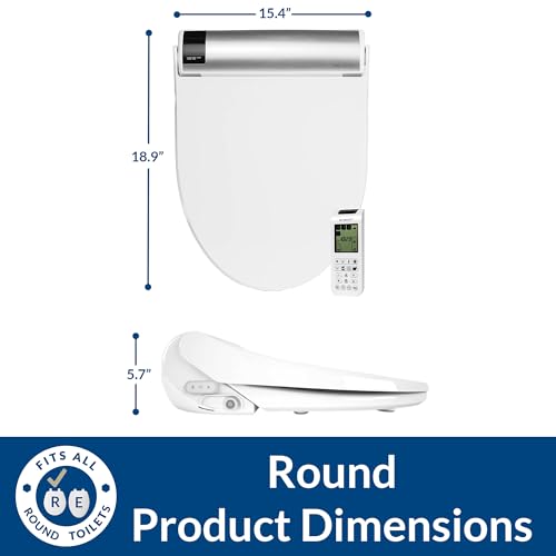 Bio Bidet BB2000 Bliss Electric Bidet Toilet Seat, Warm Water with Air Dryer, Heated Seat with Sensor and Slow Close Lid, Night Light, Remote Control, Elongated, White