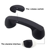 Wireless Retro Telephone Handset and Wire Radiation-Proof Handset Receivers Headphones for a Mobile Phone with Comfortable Call (Black)