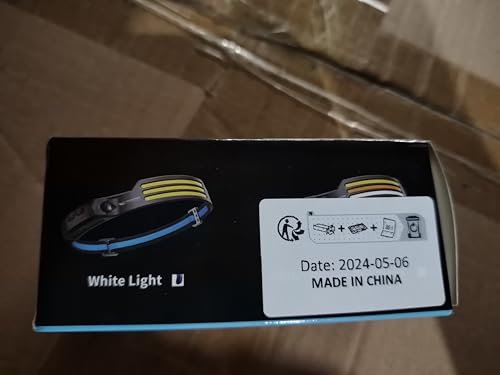 Smiling Shark LED Headlamp, 230°Wide Angle 3*White Light 2 Pack The Brightest Head Lamp Rechargeable Motion Sensor Waterproof Headlight for Camping Hiking Outdoor, Head-Lamp-LED-Frontale-Light