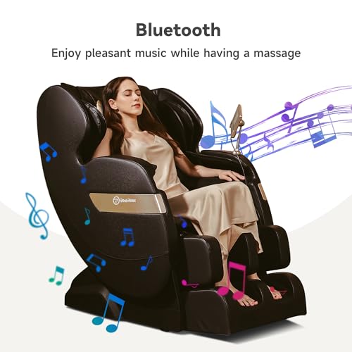 Real Relax 2024 Dual Core S Track Full Body Zero Gravity Massage Chair Recliner with App Control, Black