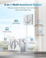 ECOVACS WINBOT W2 PRO Omni Portable Window Cleaning Robot with Multi-Functional Station, Charging While Working, Intelligent Cleaning with Triple Nozzle Water Sprayer, 12-Level Protection