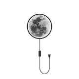 QIYIMEILUX Dimmable Moon Wall Sconce Plug in Modern LED Wall Light with Remote Control 19.7 inch 24W Black Wall Lamp Indoor Wall Mounted Lighting Ceiling Light for Living Room Bedroom（Moon）