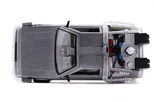 Jada Back to The Future Part II 1:24 Time Machine Die-cast Car Light Up Feature, Toys for Kids and Adults