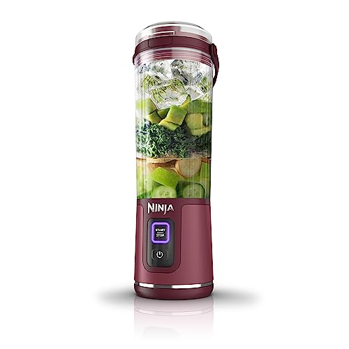 Ninja BC155PS Blast Two-Pack Portable Blender, Cordless, 18oz. Vessel, Personal Blender-for Shakes & Smoothies, BPA Free, Leakproof-Lid & Sip Spout, Rechargeable, Dishwasher Safe Parts, Peach & Stone