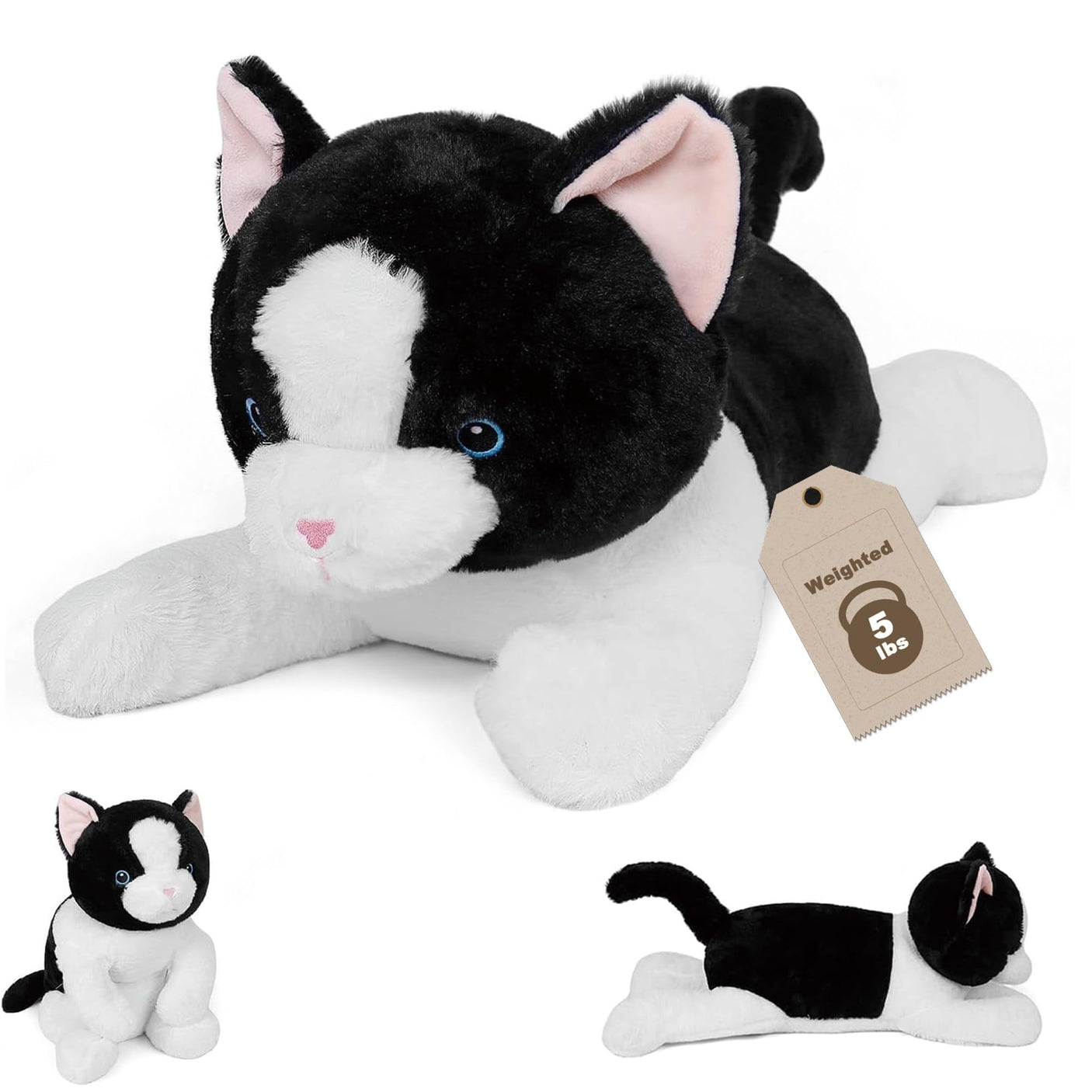 5 lbs, 24 inches Panda Weighted Stuffed Animals, Cuddly Weighted Panda Plush Pillow Giant Plushie Ideal Gift for Adults & Kids - Build Your Ideas