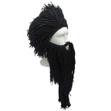 Creative Barbarian Knit Beard Hat Funny Knit Cap Wig Beanie Hats Beard Facemask