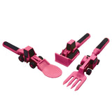 Constructive Eating Plate and Utensils Set - USA-Made Toddler Dinnerware with Divided Plates (Dinosaur)