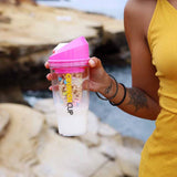 CRUNCHCUP XL Yellow - Portable Plastic Cereal Cups for Breakfast On the Go, To Go Cereal and Milk Container for your favorite Breakfast Cereals, No Spoon or Bowl Required