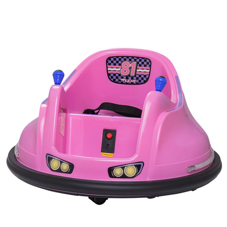 Flybar 6V Blue Glow Bumper Car for Kids – LED Ride-On Toy with 360° Spin, Rechargeable Battery, and Soft Rubber Bumpers – Safe Indoor Fun for Toddlers Ages 1.5+, Up to 66 lbs