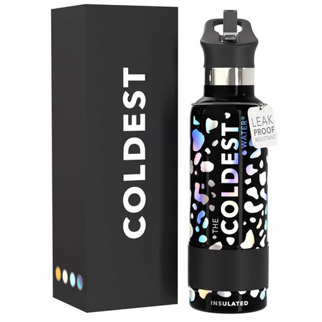Coldest Insulated Water Bottle with Straw Lid - Stainless Steel Metal Thermos for Men & Women (Matte Black, 32 oz)