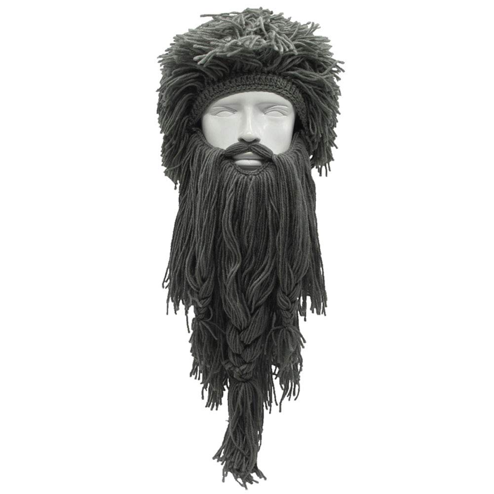 Creative Barbarian Knit Beard Hat Funny Knit Cap Wig Beanie Hats Beard Facemask