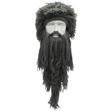 Creative Barbarian Knit Beard Hat Funny Knit Cap Wig Beanie Hats Beard Facemask