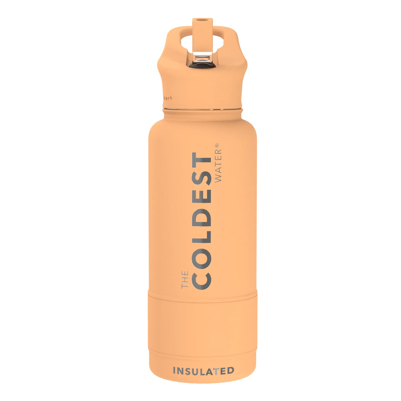 Coldest Insulated Water Bottle with Straw Lid - Stainless Steel Metal Thermos for Men & Women (Matte Black, 32 oz)