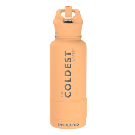 Coldest Insulated Water Bottle with Straw Lid - Stainless Steel Metal Thermos for Men & Women (Matte Black, 32 oz)