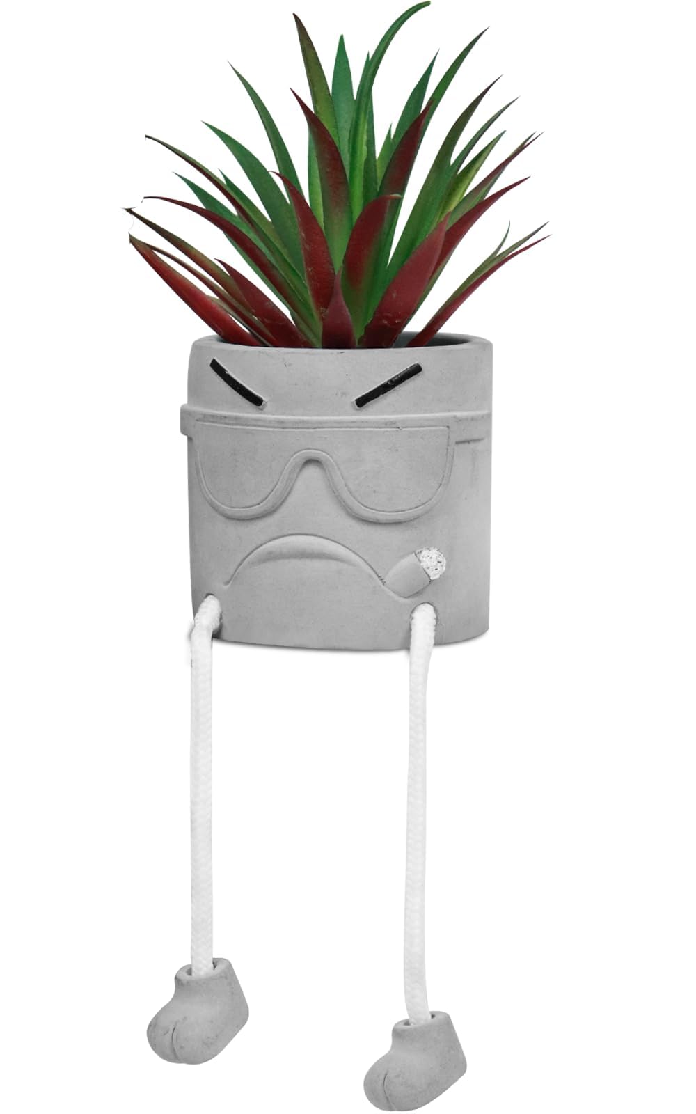 Zerzsy 3pcs Creative Artificial Succulents with Gray Flower Pots, Mini Potted Succulents for Home Office Desk Decor and Gift Choice