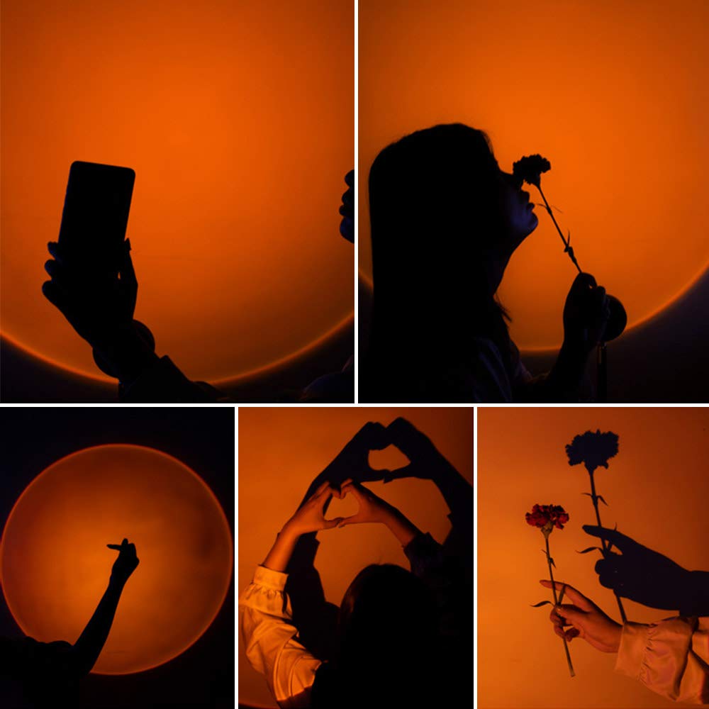 YouOKLight Sunset Lamp, Sunset Projector Lamp 10W LED Sunset Light Night Light 180 Degree Rotation Romantic Rainbow Light USB Charging for Bedroom Party Home Decor, Rainbow…