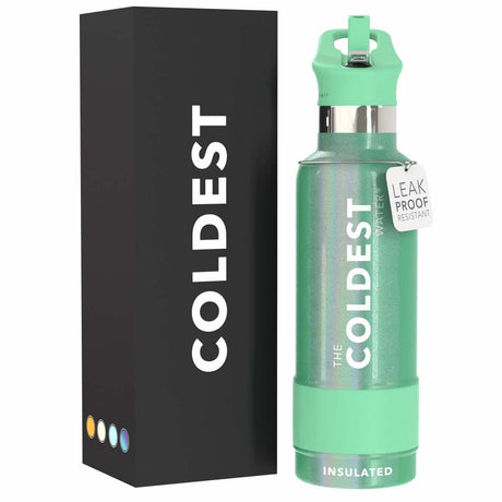 Coldest Insulated Water Bottle with Straw Lid - Stainless Steel Metal Thermos for Men & Women (Matte Black, 32 oz)