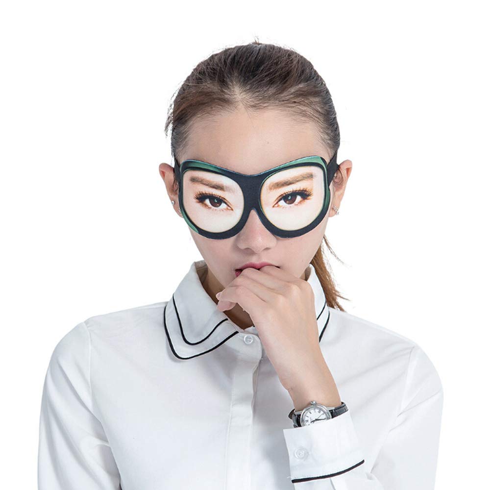 Honbay 3D Funny Eyeshade Soft Sleep Eye Mask with Adjustable Head Strap for Travel, Game, Party, Rest, Sleeping (Woman)
