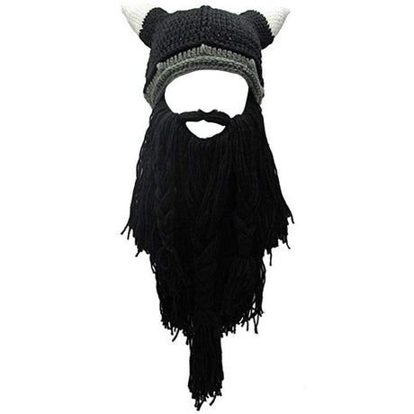 Creative Barbarian Knit Beard Hat Funny Knit Cap Wig Beanie Hats Beard Facemask