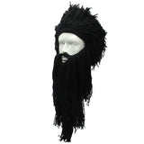 Creative Barbarian Knit Beard Hat Funny Knit Cap Wig Beanie Hats Beard Facemask
