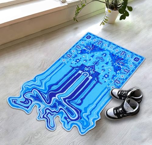 Melting Rug 2x3 Oriental Design Melting Area Rug Machine Washable Traditional Carpet Nonslip Mat Scandinavian Melting Rug for Living Room Bedroom Kitchen Abstract Rug Fabric Surface