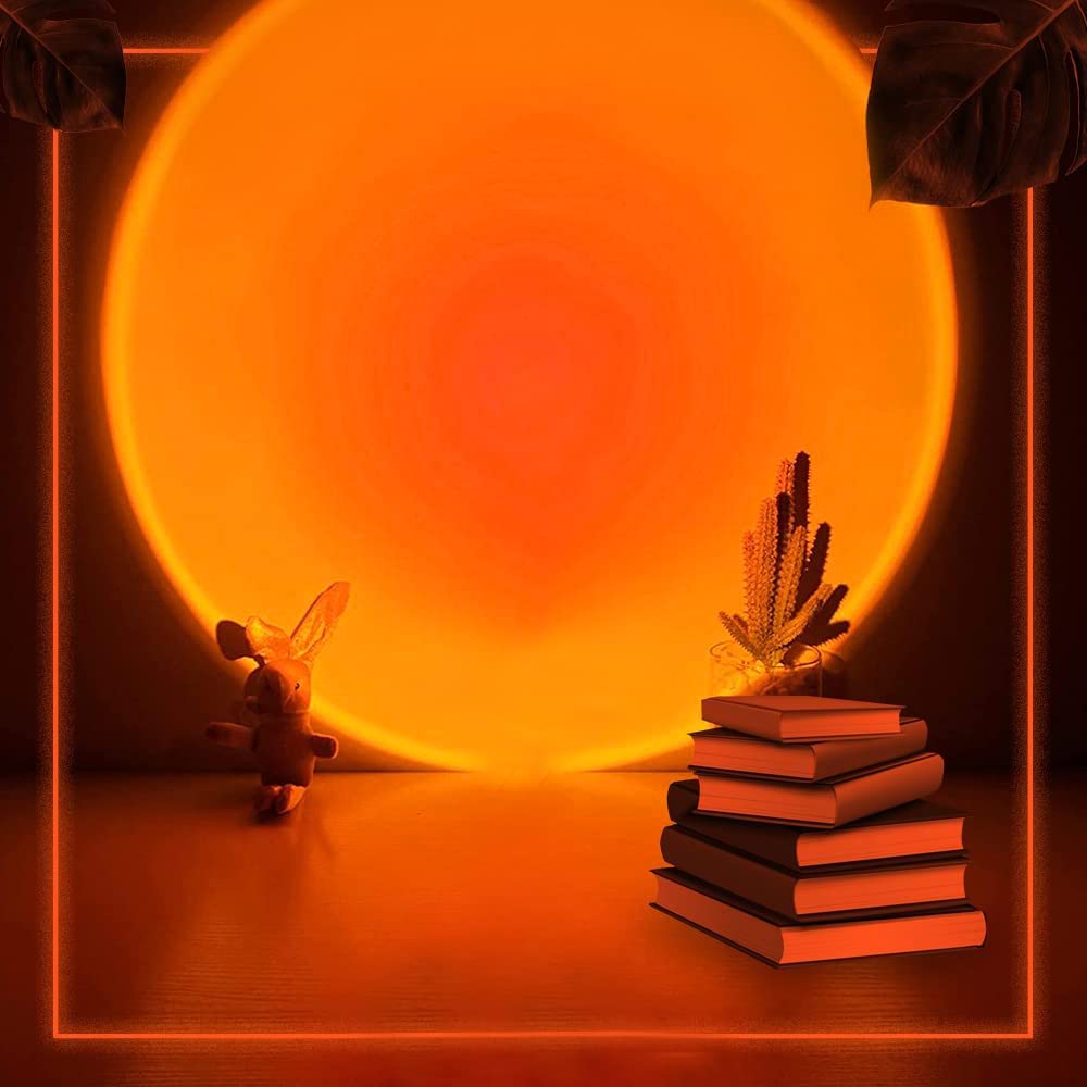 YouOKLight Sunset Lamp, Sunset Projector Lamp 10W LED Sunset Light Night Light 180 Degree Rotation Romantic Rainbow Light USB Charging for Bedroom Party Home Decor, Rainbow…