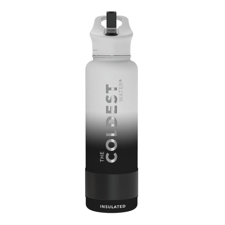Coldest Insulated Water Bottle with Straw Lid - Stainless Steel Metal Thermos for Men & Women (Matte Black, 32 oz)